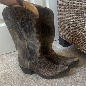 Brown Western Combat Boots